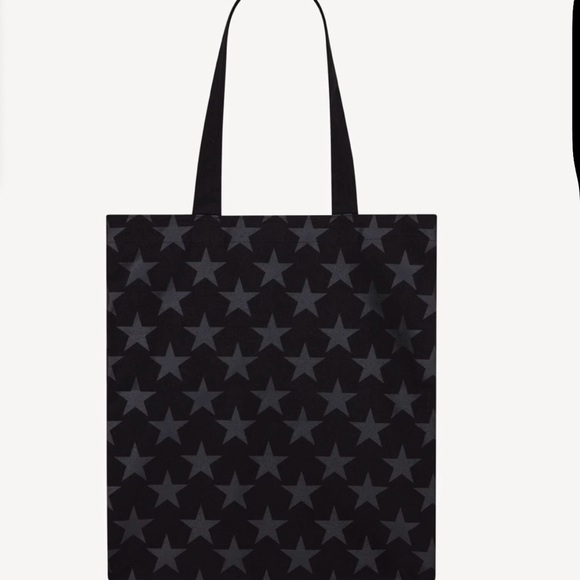 Saint Laurent Rive Droite series Black Star Cotton Tote Bag - Picture 2 of 4